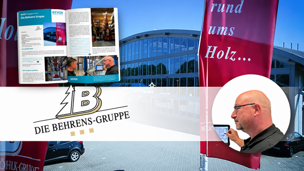 Außenaufnahme Standort der Behrens-Gruppe sowie Mock-Up der Fallstudie als PDF und Bild von Ansprechpartner